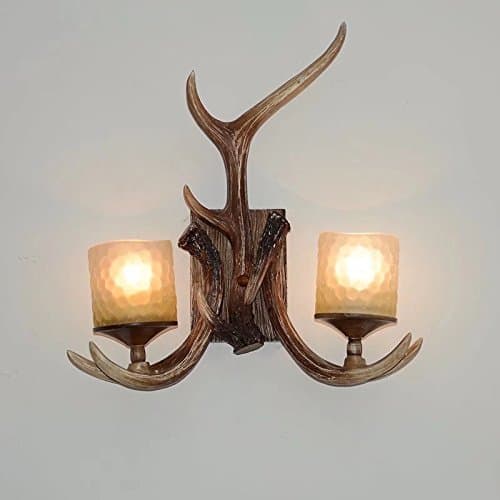 EFFORTINC Resin Antler Wall Sconce 1Light 16.5" Diameter X 19.3" Tall with (Bulbs Not Included)