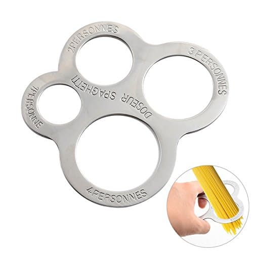 OUBORUI Stainless Steel Measurer Spaghetti Portion Serving Tool with 4 Holes for Kitchen