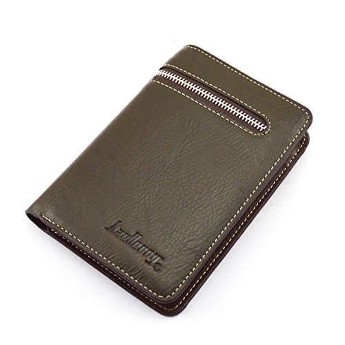 IU COMP Baellerry Men's Vintage Bifold Middle-long Vertical Wallet Army Green