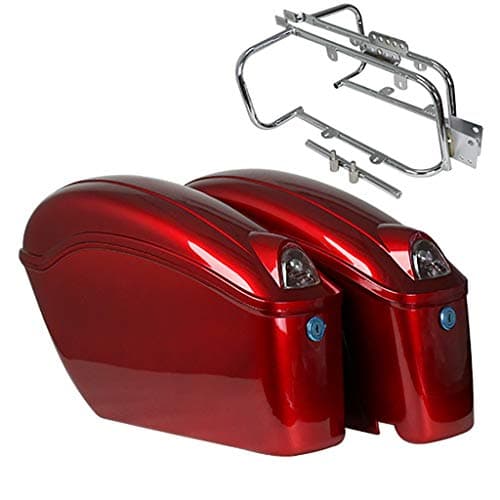 Motorcycle trunk DOOST Harley Davidson Tour Model, 40L Hard Saddle Bag Luggage with Key, Saddle Bag Transfer Support Mounting Bracket Kit