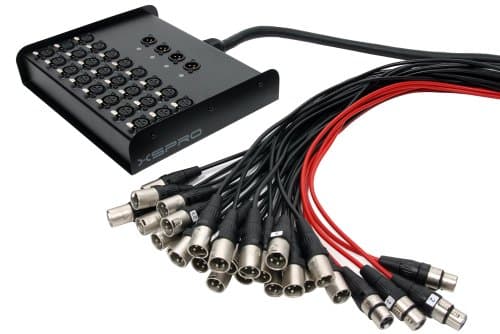 XSPRO 24 X 4 Channel 50' Pro Audio Low Profile Stage Box Snake Cable