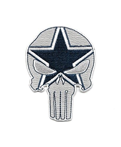 Cowboys Punisher Skull Embroidered Patch - Iron On