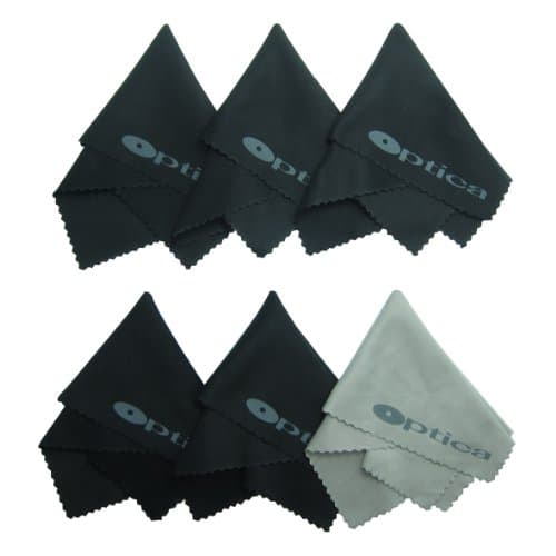 Six (6) Premium High Grade Microfiber Cleaning Cloths for Lenses, Laptops, Tablets, Cellphone, Tv Screens, and All Other Delicates Surfaces - 100% Washer and Dryer Safe, Materials and Finish.