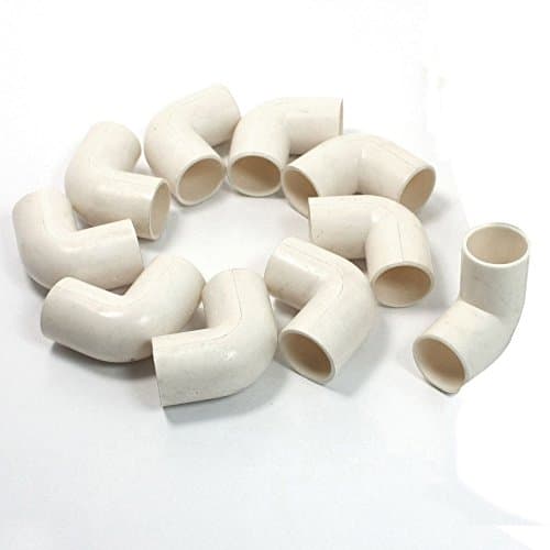 10 Pcs 16Mm Inner Diammeter 90 Degree Elbow PVC Pipe Connectors White