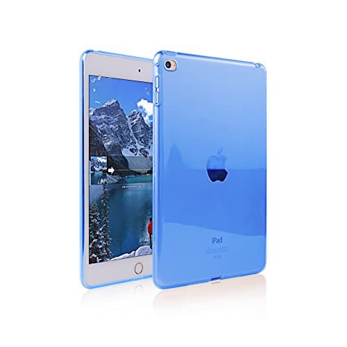 iPad Mini 4 Case,Veking Grip Flexible Soft Transparent TPU Rubber Back Cover for iPad Mini 4 Air Bounce Shockproof Technology-Blue