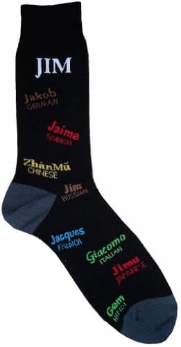 Jim Name Socks(How to say Jim in 8 different languages) Unique Fashion