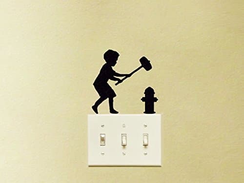Boy Fire Hydrant Vinyl Decal Sticker Kids Firefighter Room Decor
