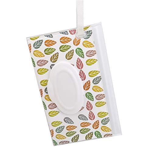 Essencedelight Wipes Dispenser Container Leaf Print Reusable Hand Face Wet Wipe Pouch Clutch Holder for Women Men Portable Travel Wipes Cases