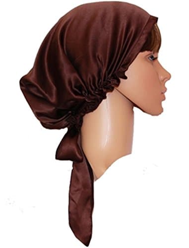 Ayiyoy 100% Mulberry Silk Soft Bonnet Sleep Cap Coffee