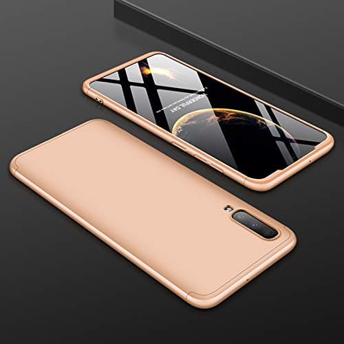 Samsung Galaxy A70 Case, ZCHENG Ultra-Thin PC Hard Shell Back Cover, [Three in One] Full Body Shockproof Non-Slip Cases Cover, Suitable for Samsung Galaxy A70 (Gold)
