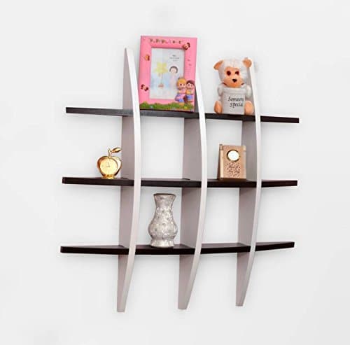 Onlineshoppee Big Globe Wall Shelf (Standard, Black-White)