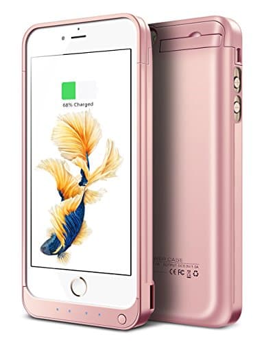 iPhone 5S Battery Case, Ecpow 4200mAh Rechargeable External Battery Case iPhone 5/5S/SE Power Bank Case Battery Pack Portable Charger Charging Case for iPhone 5/5S/SE -Rose Gold