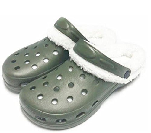 Men's Fleece Sherpa Lined Clogs (Khaki) (12)