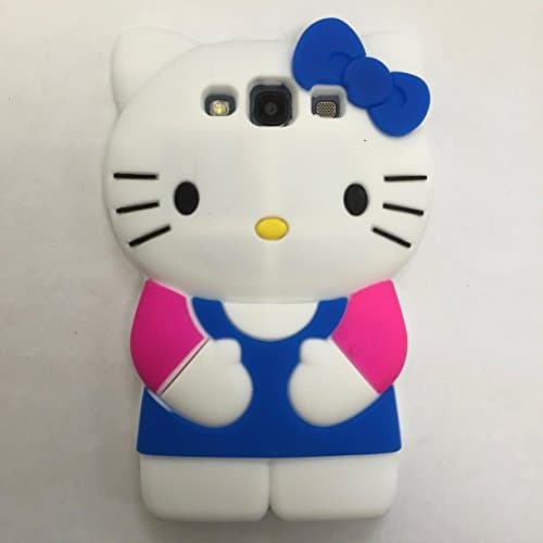 Hello Kitty 3D Soft Silicone Case Cover for Samsung Galaxy S3 (Hot Pink Arm-Blue Dress)