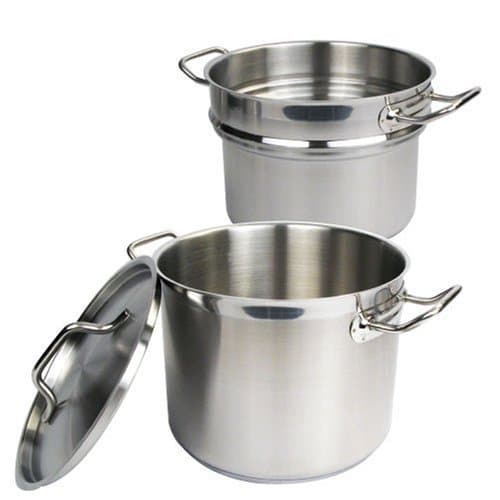 Winco USA Winware Stainless 8 Quart Double Boiler with Cover