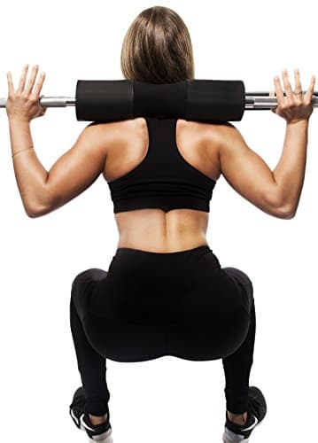 1UP Barbell Squat Pad Cushion, Ergonomic Comfortable Durable Foam Support Padding for Men and Women, for Squats, Hip Thrusts, Lunges (Black)