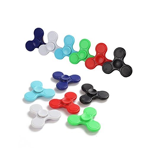 Fidget Hand Spinner 12 Pack Lo Lord Hand EDC Triangle Toy Spins Over 2 Minutes Wholesale (6 Colors 12 Pack)