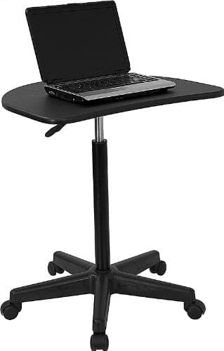Black Laminate Mobile Pneumatic Height Laptop Notebook Carts Desks
