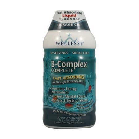 Wellesse B-Complex Complete Liquid Blueberry And Pomegranate - 16 Oz
