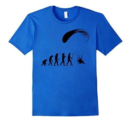 Mens Evolution of Man Paramotor T Shirt Large Royal Blue