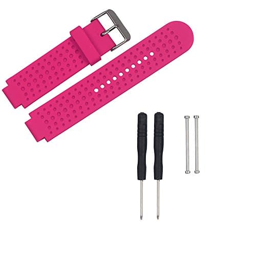 SongNi Soft Silicone Sport Replacement with tool for Garmin Forerunner 220 230 235 630 620 735 Smart Watch-Pink(tracker is not included)