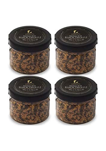 Minced Black Truffle (1.74 Oz) by TruffleHunter - Preserved in Extra Virgin Olive Oil - Vegan, Kosher, Vegetarian and Gluten Free (4 Pack)