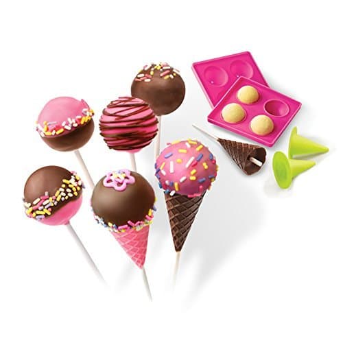 Real Cooking Cake Pops &amp; Cones Baking Set - 15 Pc. Cake Mix, Sprinkles &amp; Candy Included by Skyrocket Toys