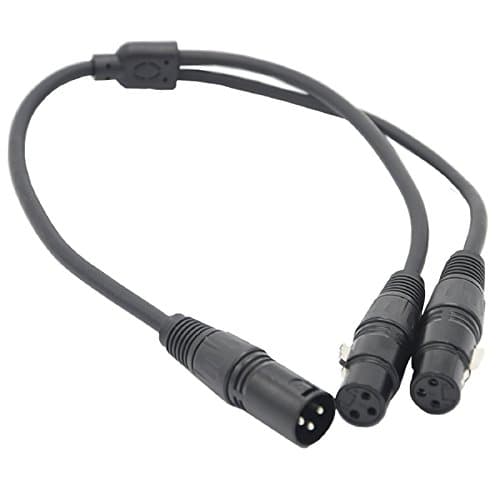 Gagool Splitter Cable 1.65ft XLR 3 Pin DMX 512 Signal Converter Male to 2 Male Splitter Adapter for Stage Light Control