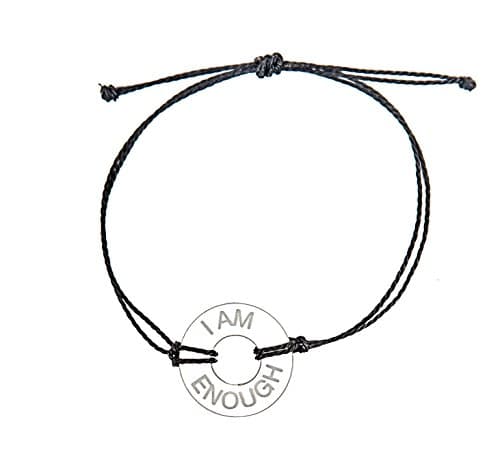 LIFE TOKEN Personalized Engraved Message I Am Enough Novelty Jewelry Bracelet for Both Men and Women