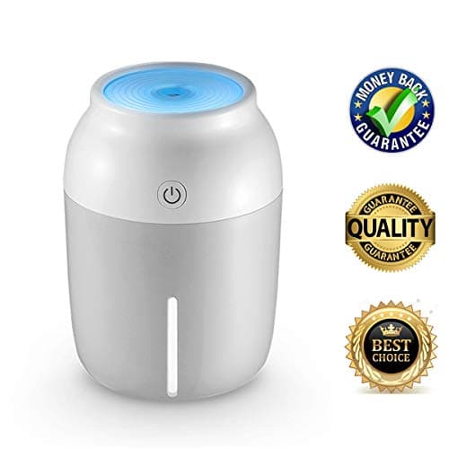 USB Car Essential Oil Diffuser Humidifier, YOSHINE Portable 230ml Aromatherapy Diffuser Cool Mist Humidifier Ultrasonic Aroma Diffuser Air Purifier for Home Office Yoga Spa Bedroom Baby Room - White