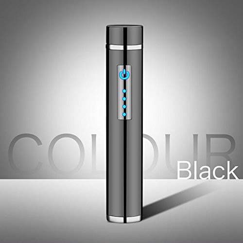 New Mini Dual Arc Lighter USB Rechargeable Windproof Electric X Plasma Lighter Gift (Black Color)