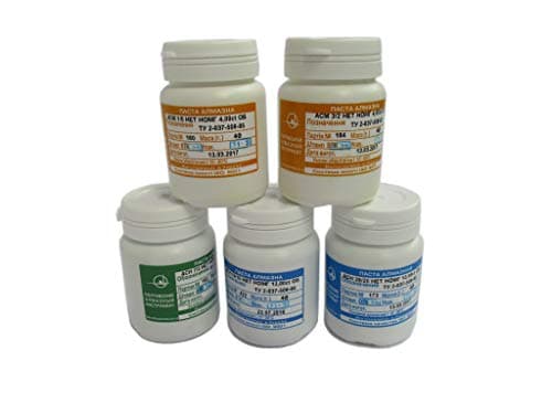 5pcs x 40gram 1/0, 3/2, 7/5; 14/10; 28/20 micron Diamond Polishing Lapping Paste. Universal for Metals, Glass, Stone. High Concentration.