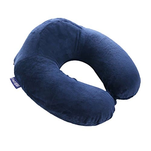 Soft Memory Foam Travel Pillow U-shaped Neck Support Pillow Portable Hump Design Traveling Airplane Pillow with Velour Cover for Train Car Bus Office Home Camping Neck Scarf Pillow (Navy)