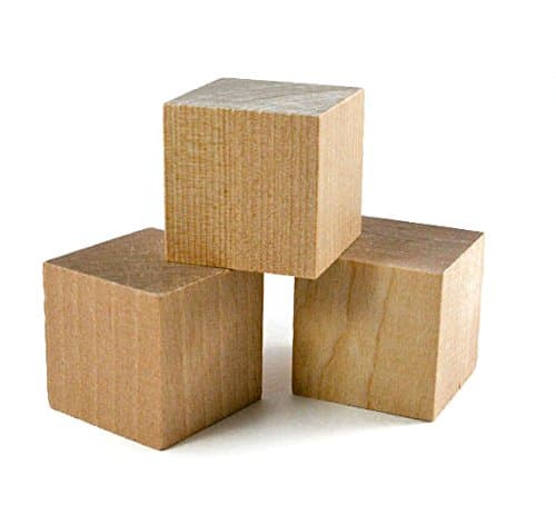 Nakpunar 40 pcs 1" Craft Wood Cube Blocks