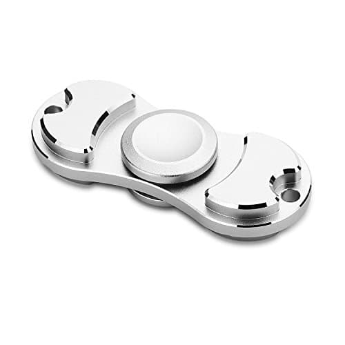 Fidget Spinner Toy ADHD EDC Focus Ultra Durable High Speed Fingertip Gyro (Silver)