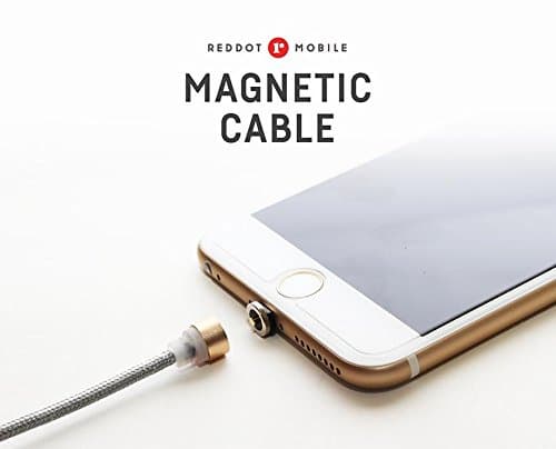 REDDOTMOBILE Genuine Detachable Magnetic Charging Fast Charger (No Data Sync) 3.6foot (2.2A) Cable with Lightning USB Cable / Magnetic Connector for Apple iPhone