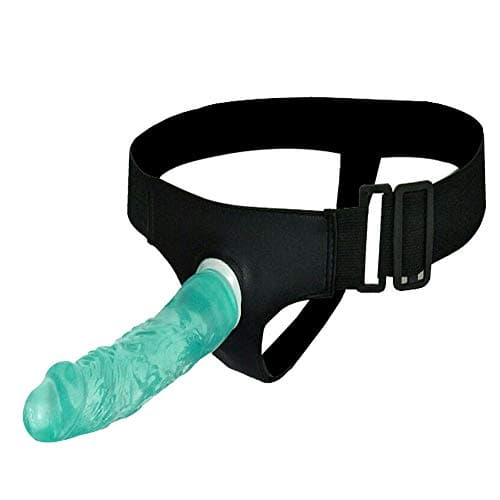 7.87 Inch Comfortable Strap On Elastic Harness Waist with Head Role Play (Color Green)