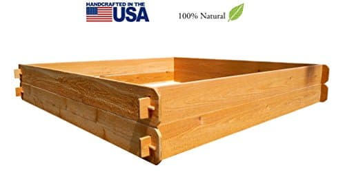 Timberlane Gardens Raised Bed Kit Large Double Deep (Two 6x6) Western Red Cedar with Mortise and Tenon Joinery 6 Feet x 6 Feet