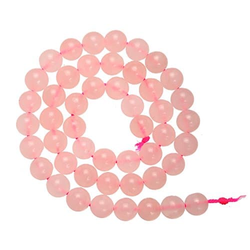 8mm Round Semi Precious Gemstone Beads 48 Pieces (Rose Quartz)