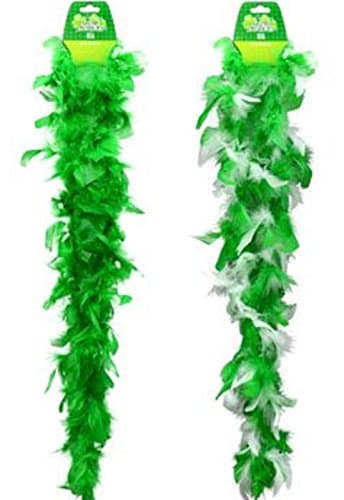 St. Patrick's Day Feather Boas ~ Set of Green Feathers with Silver &amp; Green &amp; White Feathers