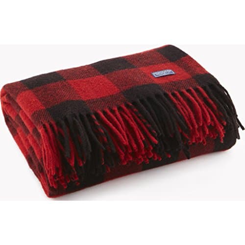 Faribault Woolen Mill 02241 Red/Black Buffalo Check Throw
