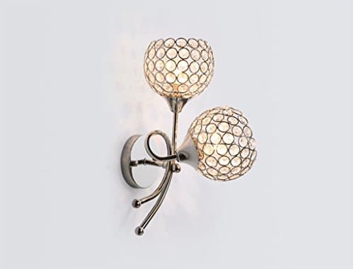 Modern LED Simple Living Room Bedroom Wall Sconces Double-Headed Metal Crystal Lampshade lighting