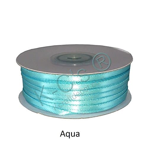 1/8"(3mm) Double Faced Satin Ribbon 100 Yards - Aqua