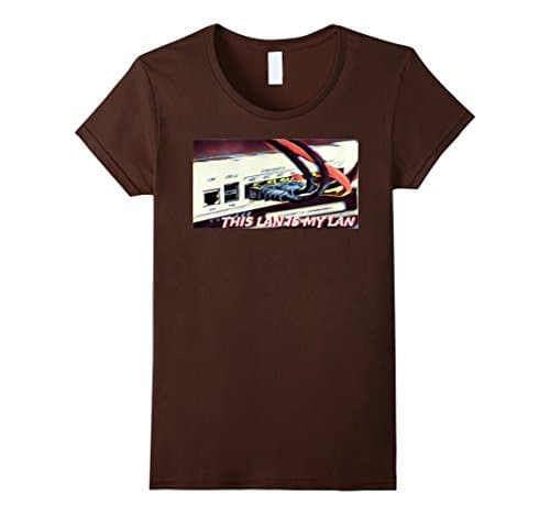 Women's This LAN is my LAN Hacker Shirt Medium Brown