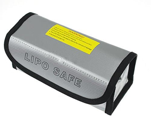 JUMERY Lipo Battery Safe Bag Fireproof Explosionproof Lipo Battery Guard Safe Bag for Safe Charging and Storage185x75x60mm - Large Size (Silver)