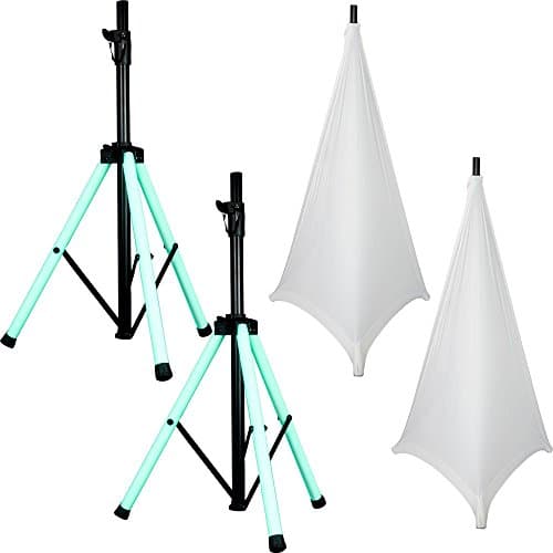 American Audio LED Light-Up Speaker Stands with White Gator Scrims