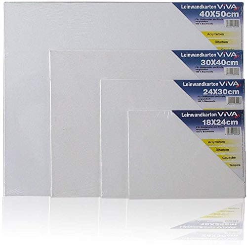 Markenlos 10 Er Pack Cardboard 30 x 30 cm Canvas Board Pre-primed Cotton White