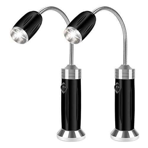 LiDiwee Flexible BBQ Light with Magnetic Base for Any Gas/Charcoal / Electric Grill, Work/Camping / Barbecue Grill LED Light Lamp, Zoomable, 3 Lighting Modes, Black (1 Pair)