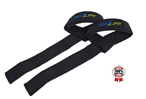 MixxFit Padded Lifting Straps, Black, One-Size-fits-All