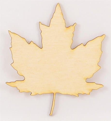CMMleaf Unpainted Maple Leaf Wood Cutout / Package of 10